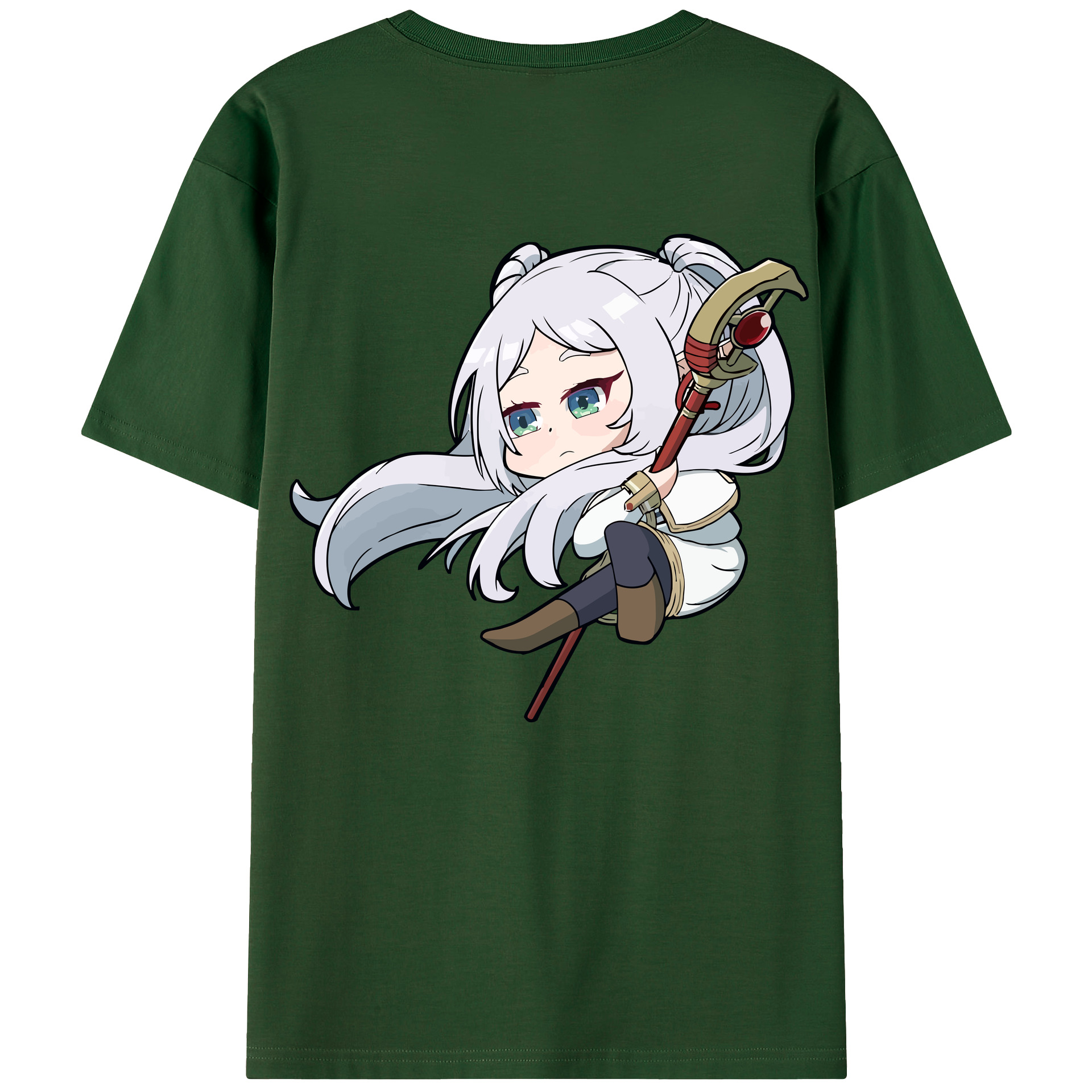 （画像用） 葬送のフリーレン Frieren 綿100％半袖Tシャツ（背面プリント）
